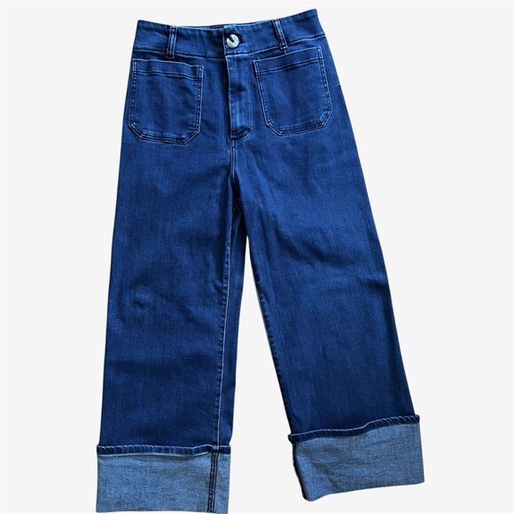 Anthropologie Denim - Maeve Anthropologie The Colette Wide Leg Cropped Jeans Denim Blue Size 30 Boho